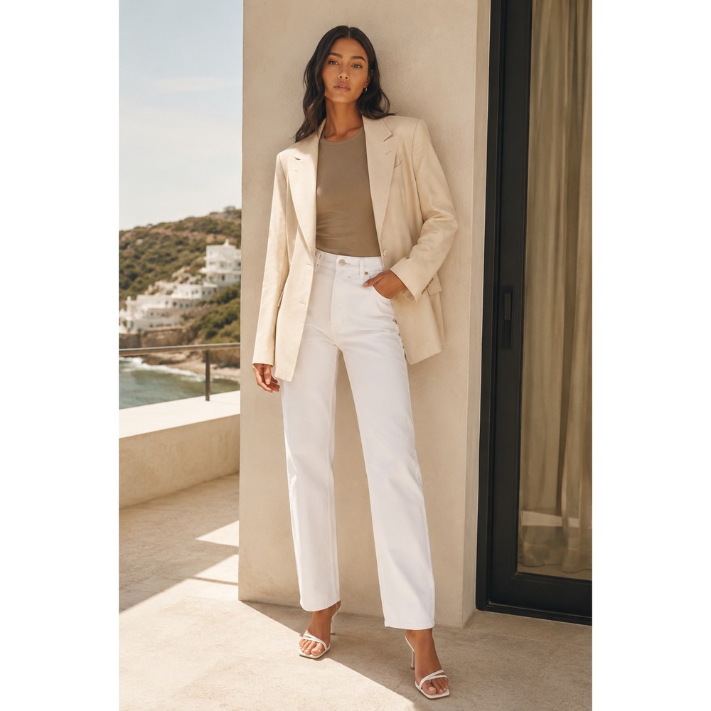 RE/DONE 90s High Rise LOOSE White Jeans WOMEN‎ 27 REVOLVE RESORT VACATION
